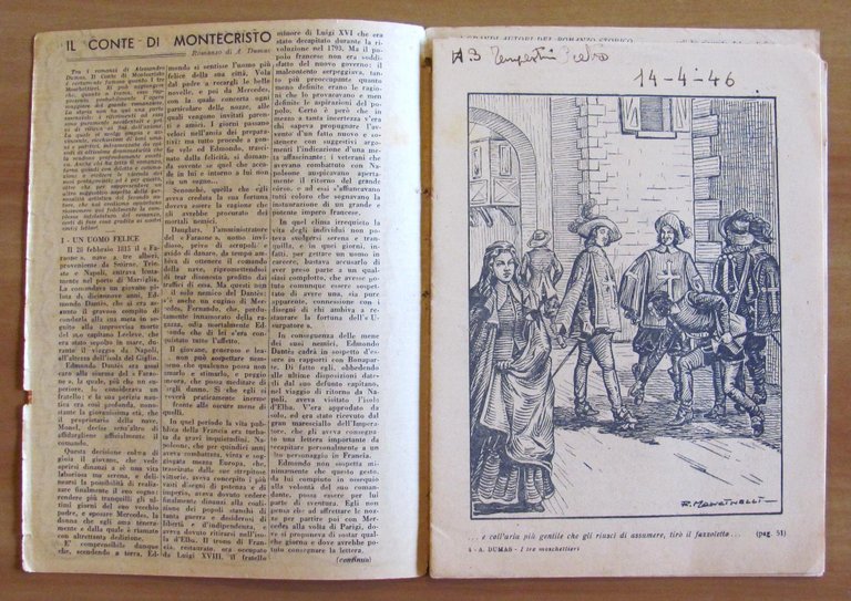 I TRE MOSCHETTIERI - Fascicoli sciolti 1/5+7 del 1946