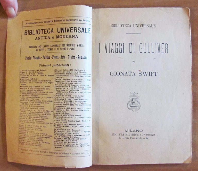 I VIAGGI DI GULLIVER - Biblioteca Universale N.68, 1909