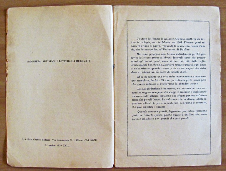 I VIAGGI DI GULLIVER - Coll. I Libri Celebri Ridotti …