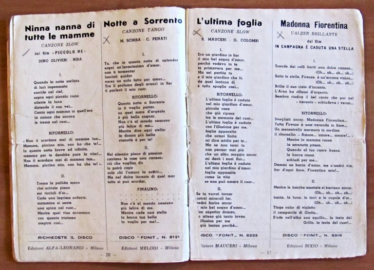 IL CANZONIERE DELLA RADIO - RACCOLTA DELLE CANZONI DI SUCCESSO …