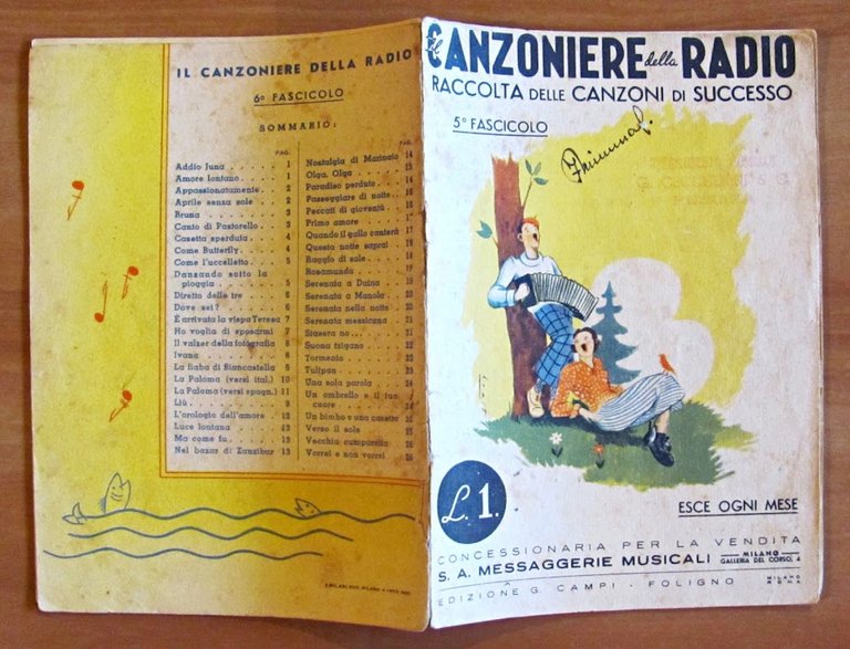 IL CANZONIERE DELLA RADIO 5^ Fascicolo - Messaggerie Musicali