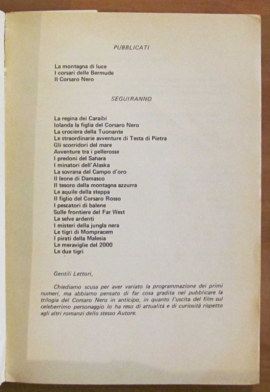 IL CORSARO NERO - Coll. I Classici dell'Avventura N.3 - …