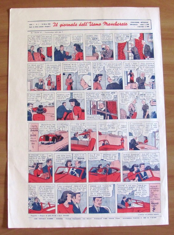 IL GIORNALE DELL'UOMO MASCHERATO - Ristampa ANASTATICA 1/16 + 17/32 …