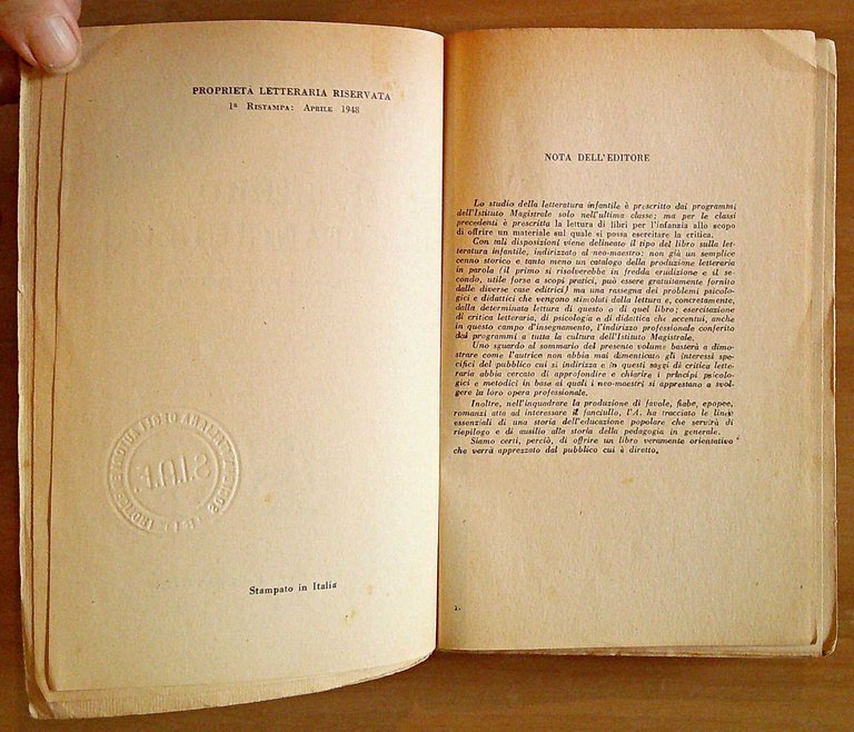 IL LIBRO DEL FANCIULLO, 1948 - Coll. Educatori Antichi e …