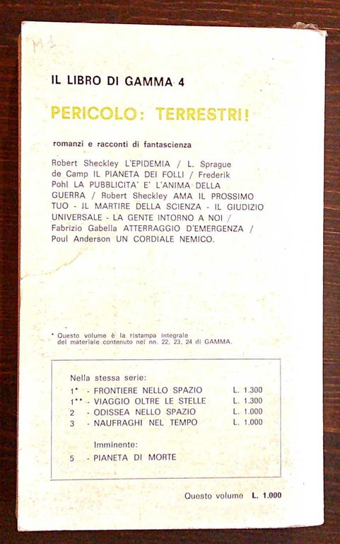 IL LIBRO DI GAMMA N.4 - PERIVOLO: TERRESTRI!, I ed. …