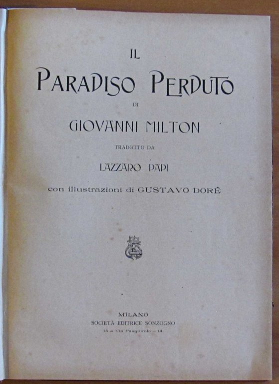 IL PARADISO PERDUTO, 1911 con 50 tavole di DORE' | Immagine Gallery 2