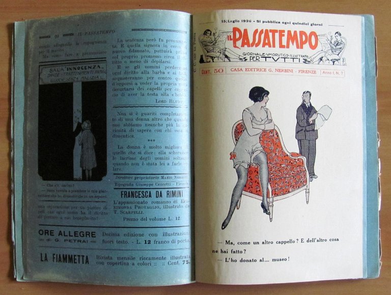 IL PASSATEMPO Giornale Umoristico - Nerbini 1926 - Anno I …