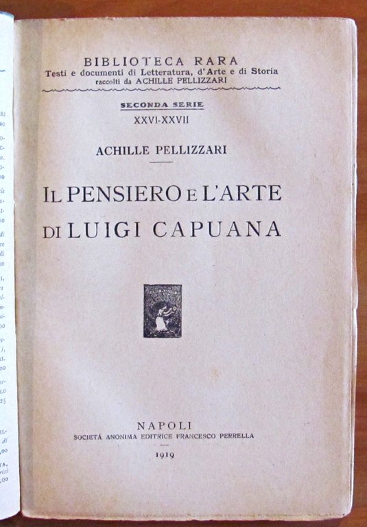 IL PENSIERO E L'ARTE DI LUIGI CAPUANA - Collana BIBLIOTECA …