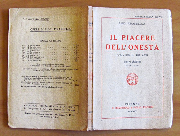 IL PIACERE DELL'ONESTA' - COMMEDIA IN TRE ATTI - Collana …