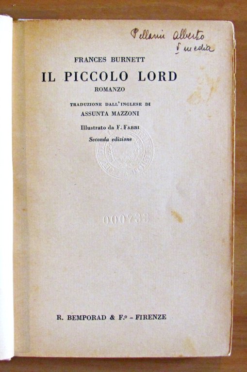 IL PICCOLO LORD - Collezioner di Capolavori Stranieri Tradotti per …