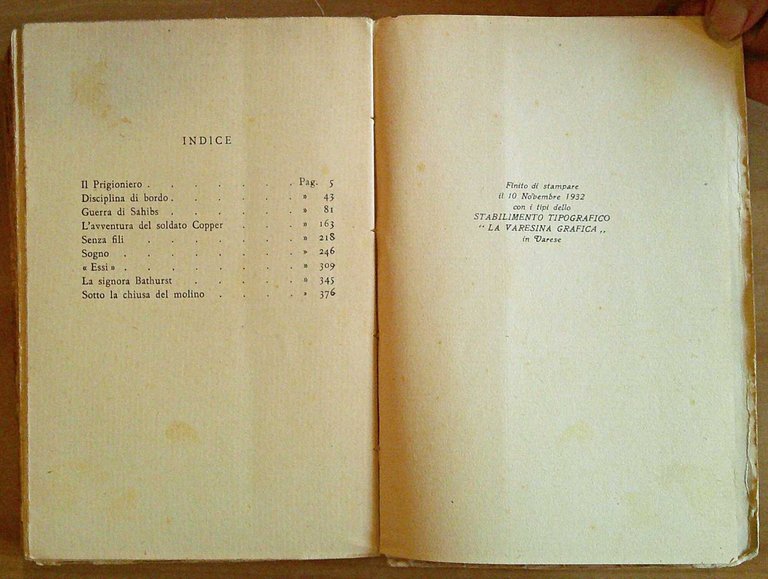 IL PRIGIONIERO ed altri racconti, 1932