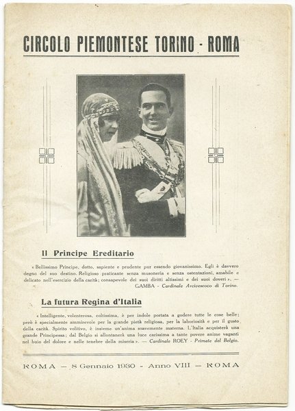 IL PRINCIPE EREDITARIO E LA FUTURA REGINA D'ITALIA