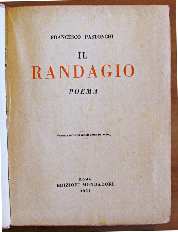 IL RANDAGIO - POEMA