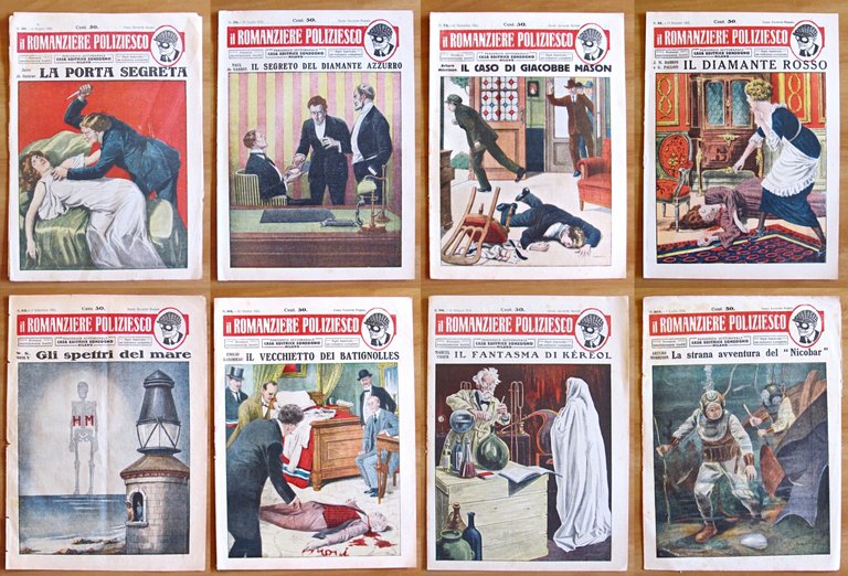 IL ROMANZIERE POLIZIESCO, 1921 - Opera COMPLETA in 134 Fascicoli …