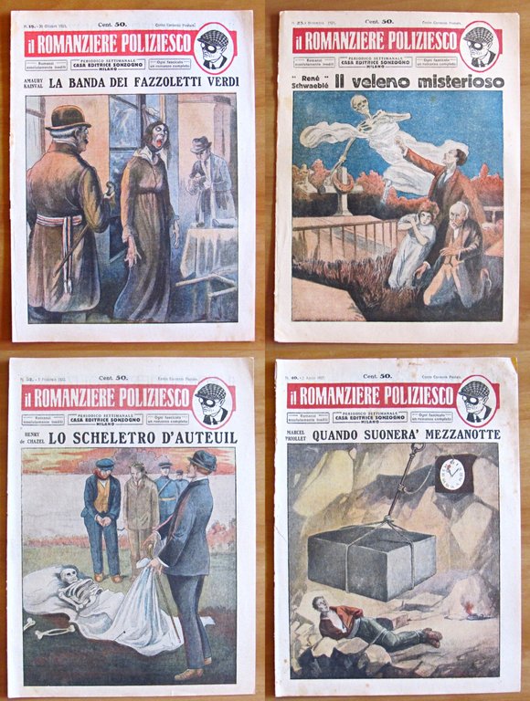 IL ROMANZIERE POLIZIESCO, 1921 - Opera COMPLETA in 134 Fascicoli …