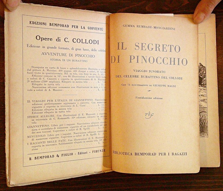 IL SEGRETO DI PINOCCHIO - Biblioteca Bemporad per i Ragazzi, …
