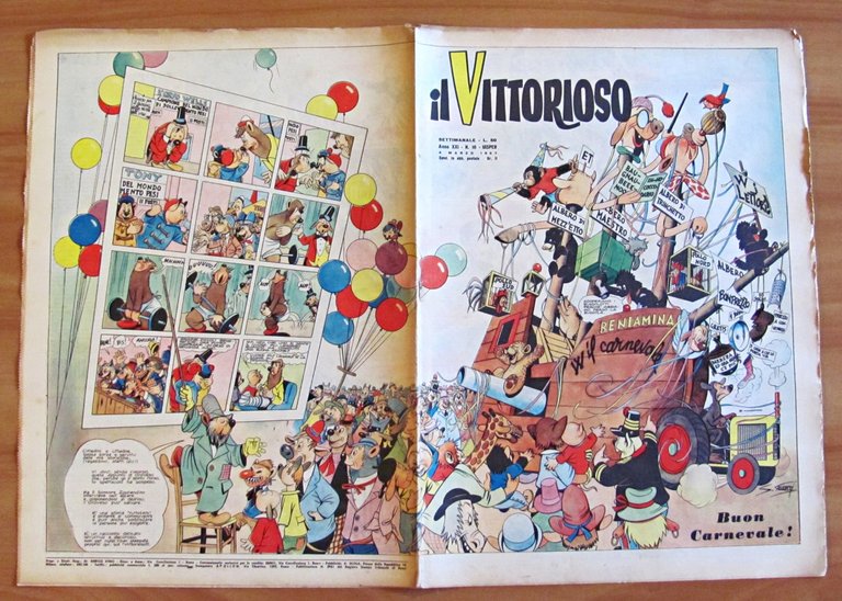 IL VITTORIOSO 1957 - Annata Completa in Fascicoli sciolti N.1/52 …