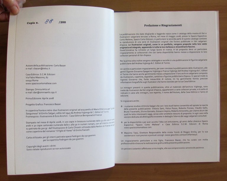 ILLUSTRAZIONI SALGARIANE, I ed. 2008 -Tirat. Limitata a 200 copie …