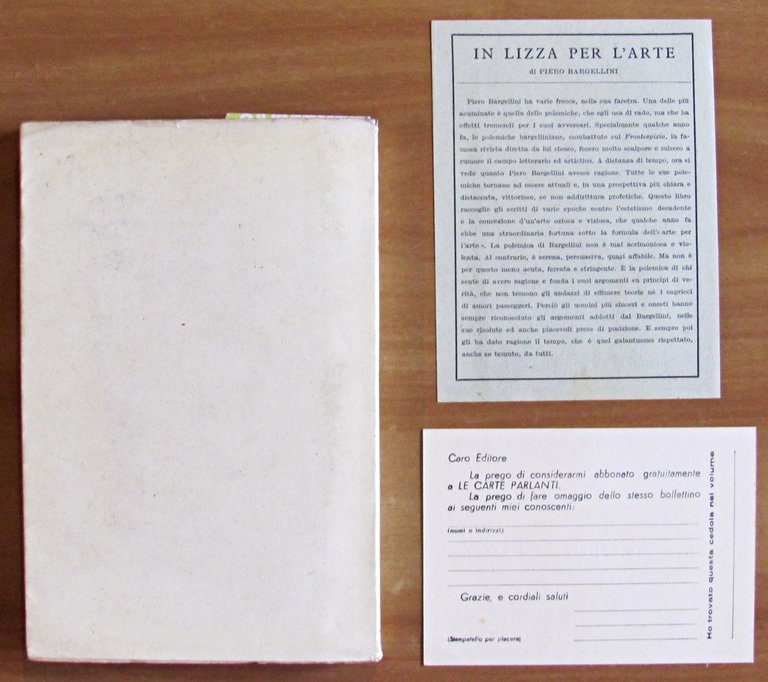 IN LIZZA PER L'ARTE, I ed. 1957 - Con Cedole …