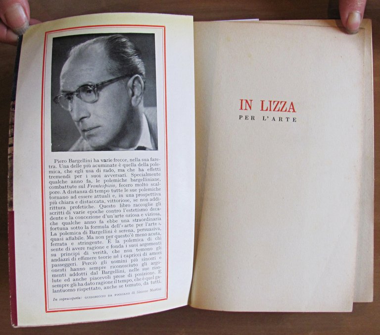IN LIZZA PER L'ARTE, I ed. 1957 - Con Cedole …