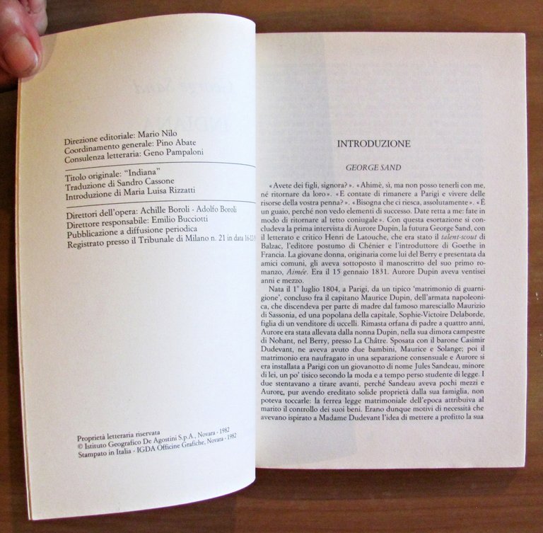 INDIANA - Coll. Capolavori della Narrativa, I ed. 1982