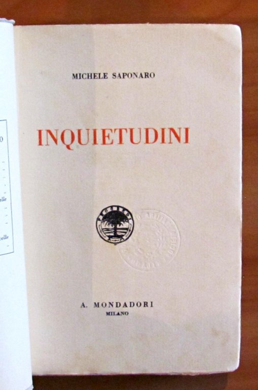 INQUIETUDINI. Collana I LIBRI AZZURRI