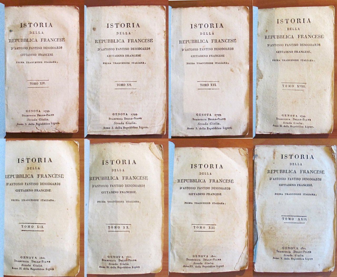ISTORIA FILOSOFICA DELLA REPUBBLICA FRANCESE - Tomi XIV-XV-XVI-XVIII-XIX-XX-XXI-XXII
