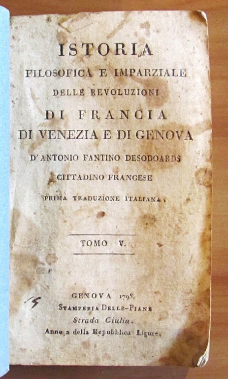 ISTORIA FILOSOFICA E IMPARZIALE DELLE REVOLUZIONI DI FRANCIA DI VENEZIA …