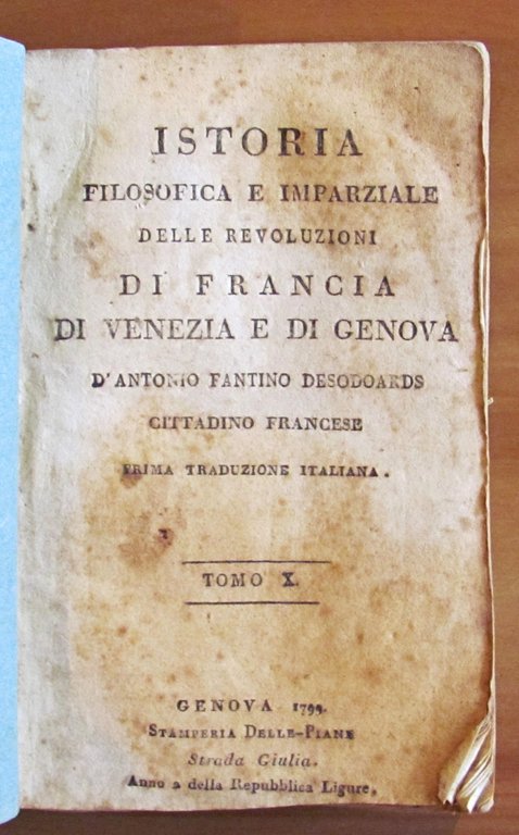 ISTORIA FILOSOFICA E IMPARZIALE DELLE REVOLUZIONI DI FRANCIA DI VENEZIA …