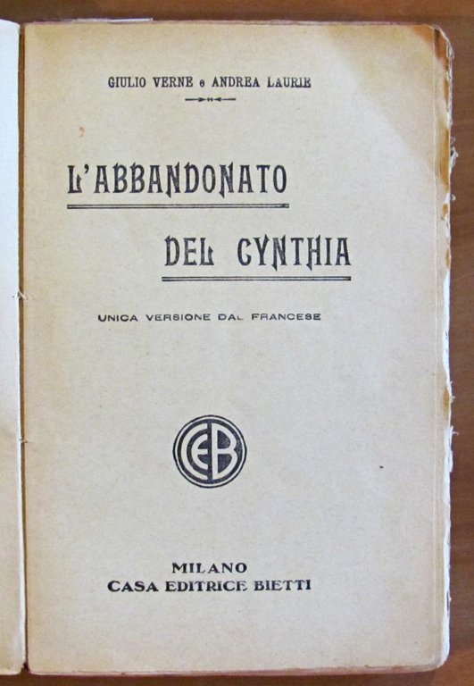 L'ABBANDONATO DEL CYNTHIA, primi '900