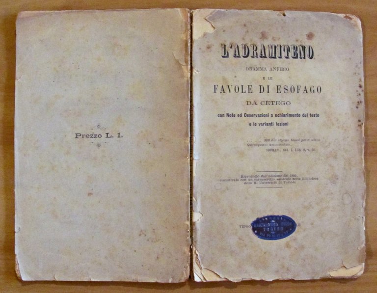 L'ADRAMITENO DRAMMA ANFIBIO e LE FAVOLE DI ESOFAGO DA CETEGO