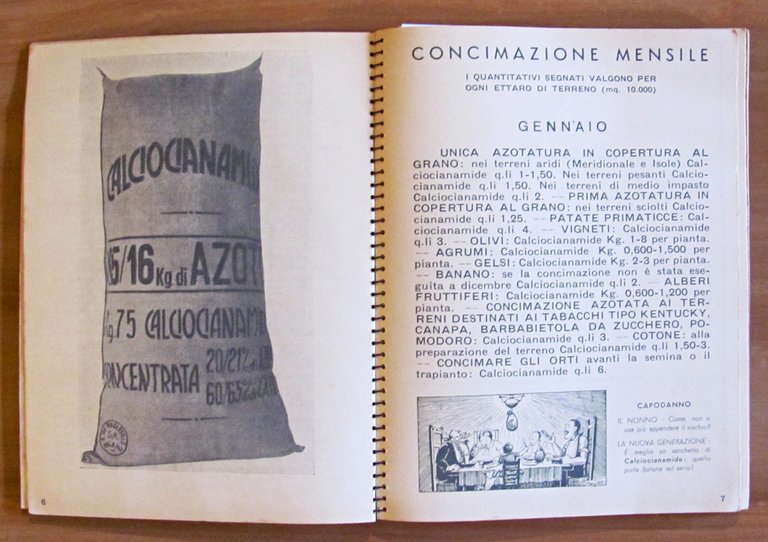 L'AGENDA DELLA CALCIOCIANAMIDE, 1938 - Illustrato - Concimi