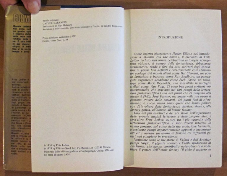 L'ALBA DELLE TENEBRE - Cosmo Oro, I ed. 1978