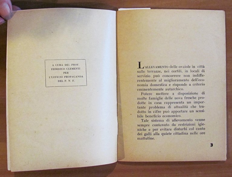 L'ALLEVAMENTO DELLA GALLINA DA UOVA IN CITTA', s.d. anni '30