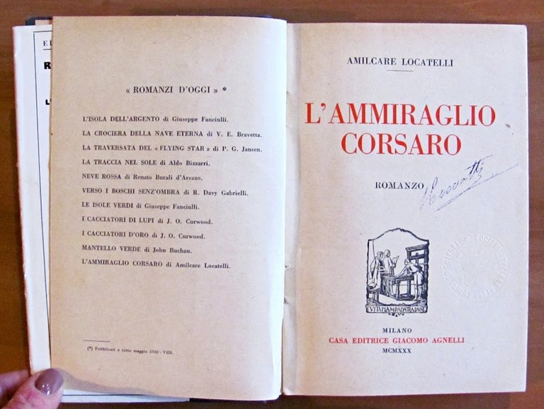 L'AMMIRAGLIO CORSARO - Collana Romanzi D'Oggi N.11