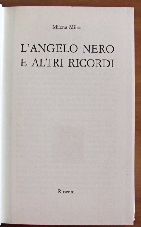 L'ANGELO NERO - E ALTRI RICORDI