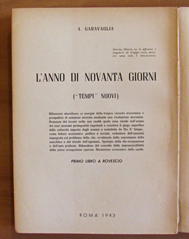 L'ANNO DI 90 GIORNI - TEMPI MODERNI - Primo libro …