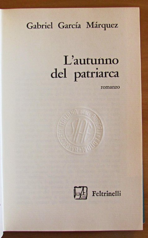 L'AUTUNNO DEL PATRIARCA