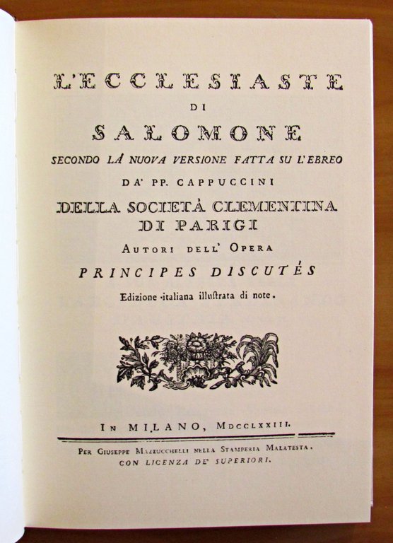L'ECCLESIASTE DI SALOMONE - Edizione fuori commercio a cura e …