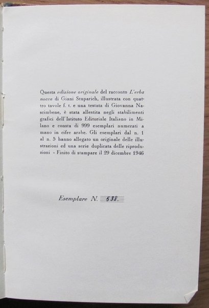 L'ERBA NOCCA, I ed. 1946