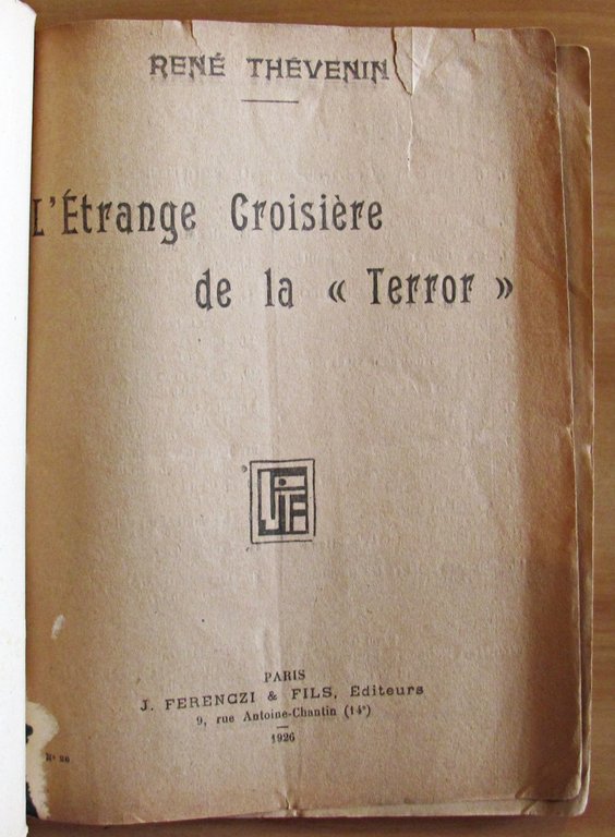 L'ETRANGE CROISIERE DE LA TERROR - Collana LES ROMANS D'AVENTURES