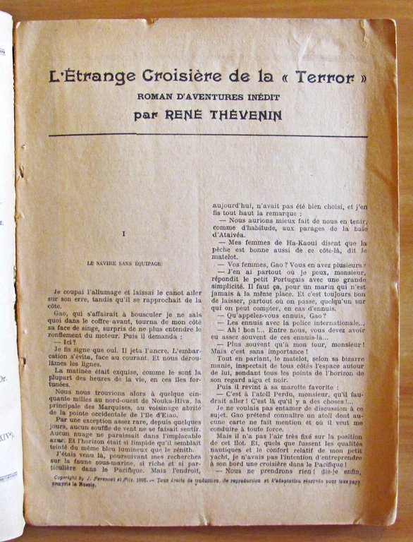 L'ETRANGE CROISIERE DE LA TERROR - Collana LES ROMANS D'AVENTURES