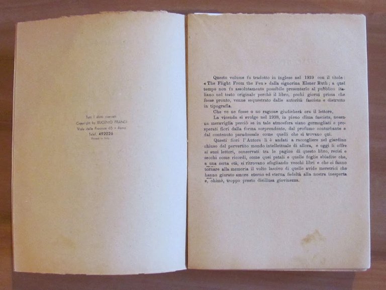 L'EVASO DALLA PALUDE, I ed. 1942