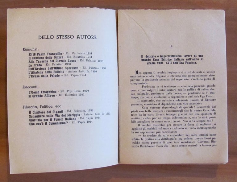 L'EVASO DALLA PALUDE, I ed. 1942