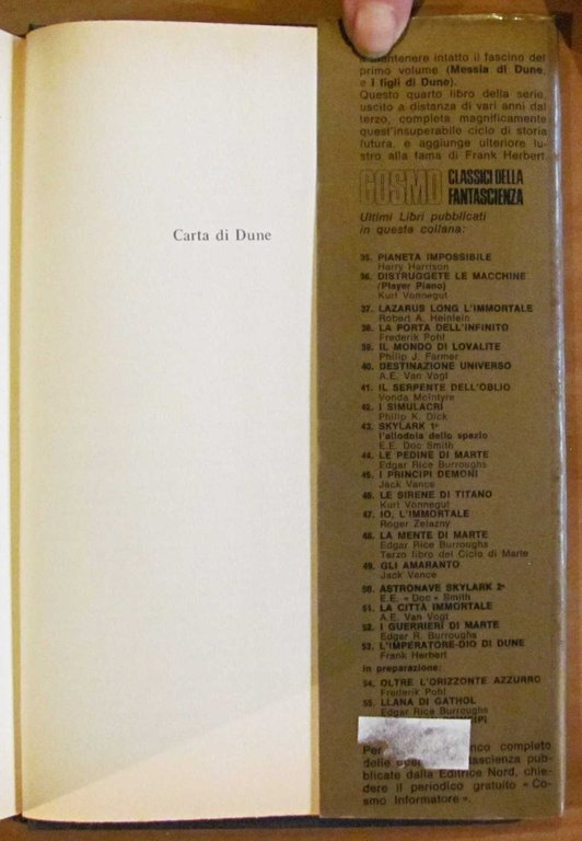 L'IMPERATORE-DIO DI DUNE - Cosmo Oro, I ed. 1982