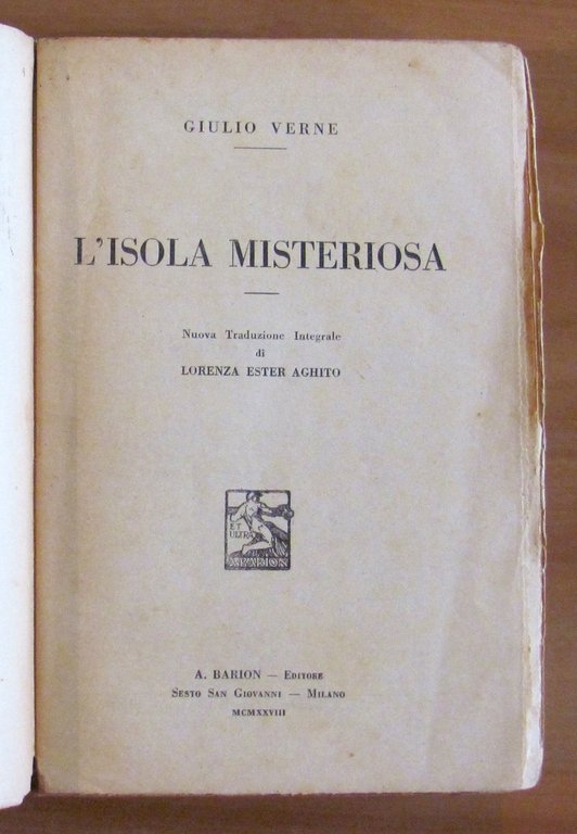 L'ISOLA MISTERIOSA, 1928 - ill. RIVOLO