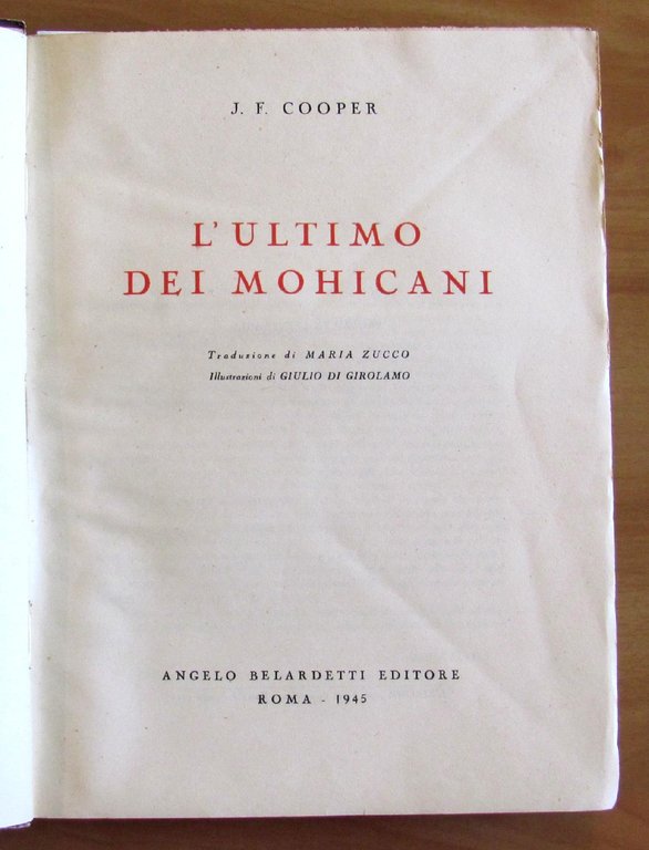 L'ULTIMO DEI MOHICANI - ill. Di Girolamo