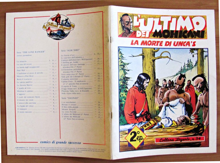 L'ULTIMO DEI MOHICANI - La Morte di Unca's - Coll. …