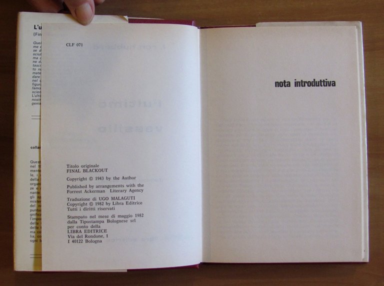 L'ULTIMO VESSILLO - Collana Classici Libra N.71, I ed. 1982 | Immagine Gallery 3
