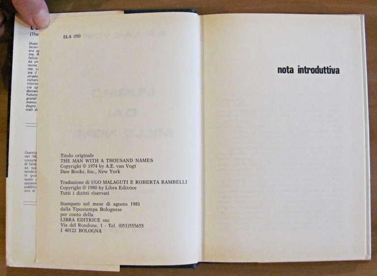 L'UOMO DAI MILLE NOMI - Collana Gli SLAN N.50, I …